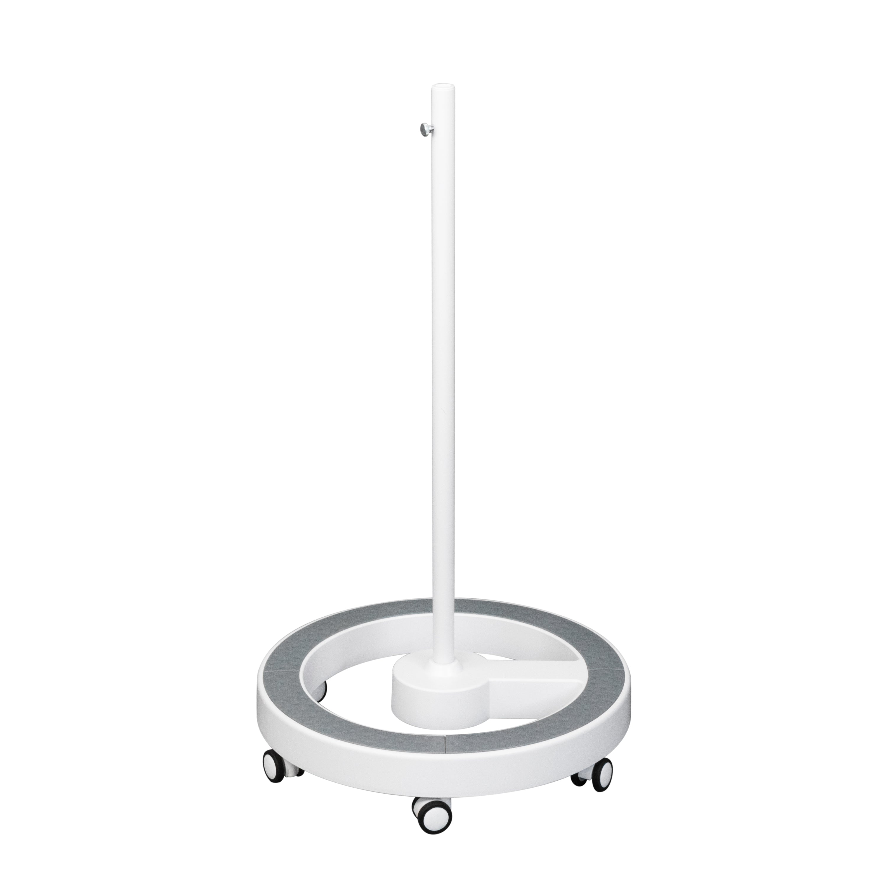 Stativo a rotelle Lumeno 6159 con anello poggiapiedi in grigio, cinque ruote