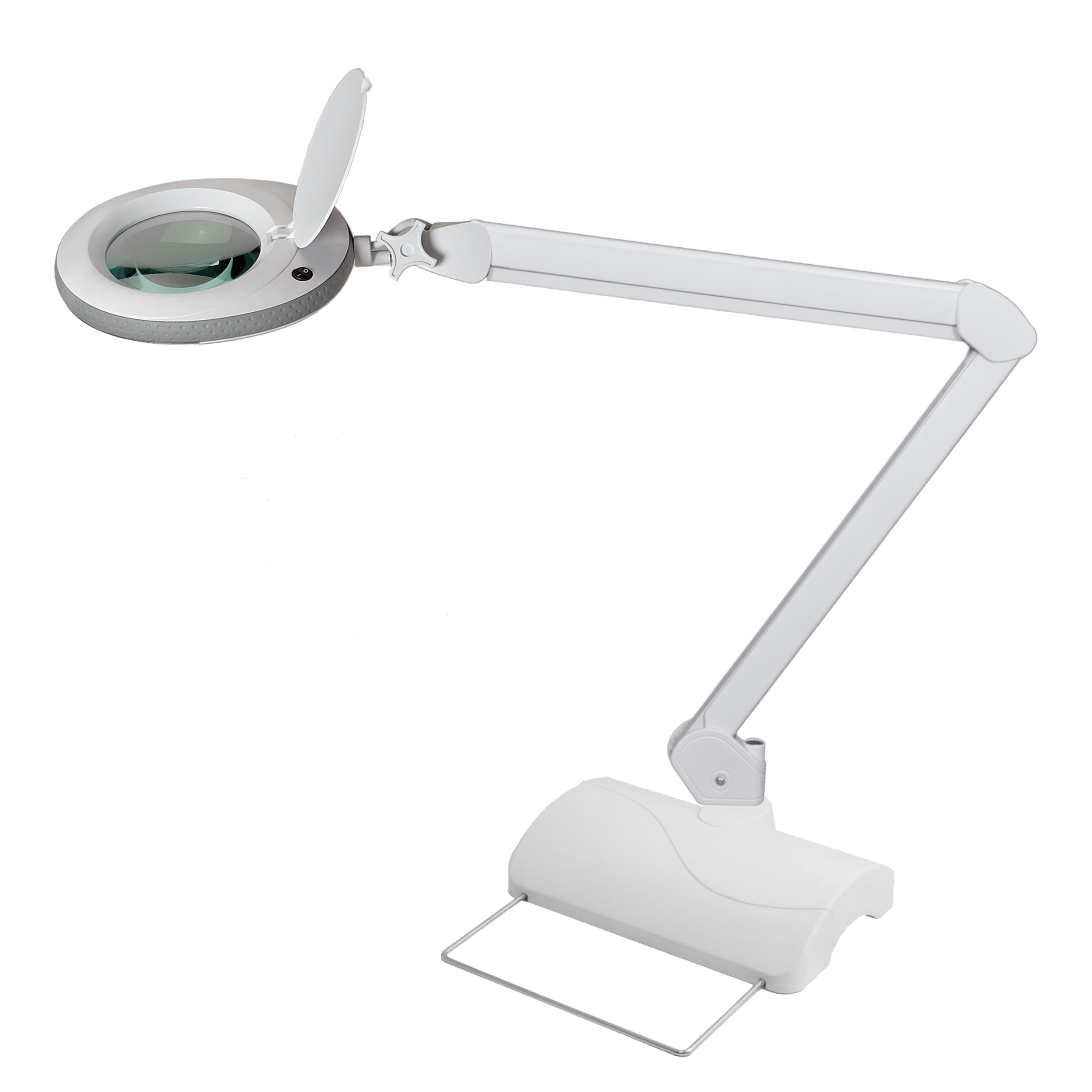 Lampe-loupe Lumeno 721X en gris sur pied de table lourd 6180