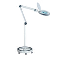 Lampada con lente d'ingrandimento LED Lumeno 851X con stativo a rotelle mobile - posizionamento flessibile per cosmetica, nail design e pedicure, con luce LED dimmerabile a 5 livelli