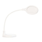 Lampe à pince LED Lumeno 680X en blanc avec col de cygne et socle