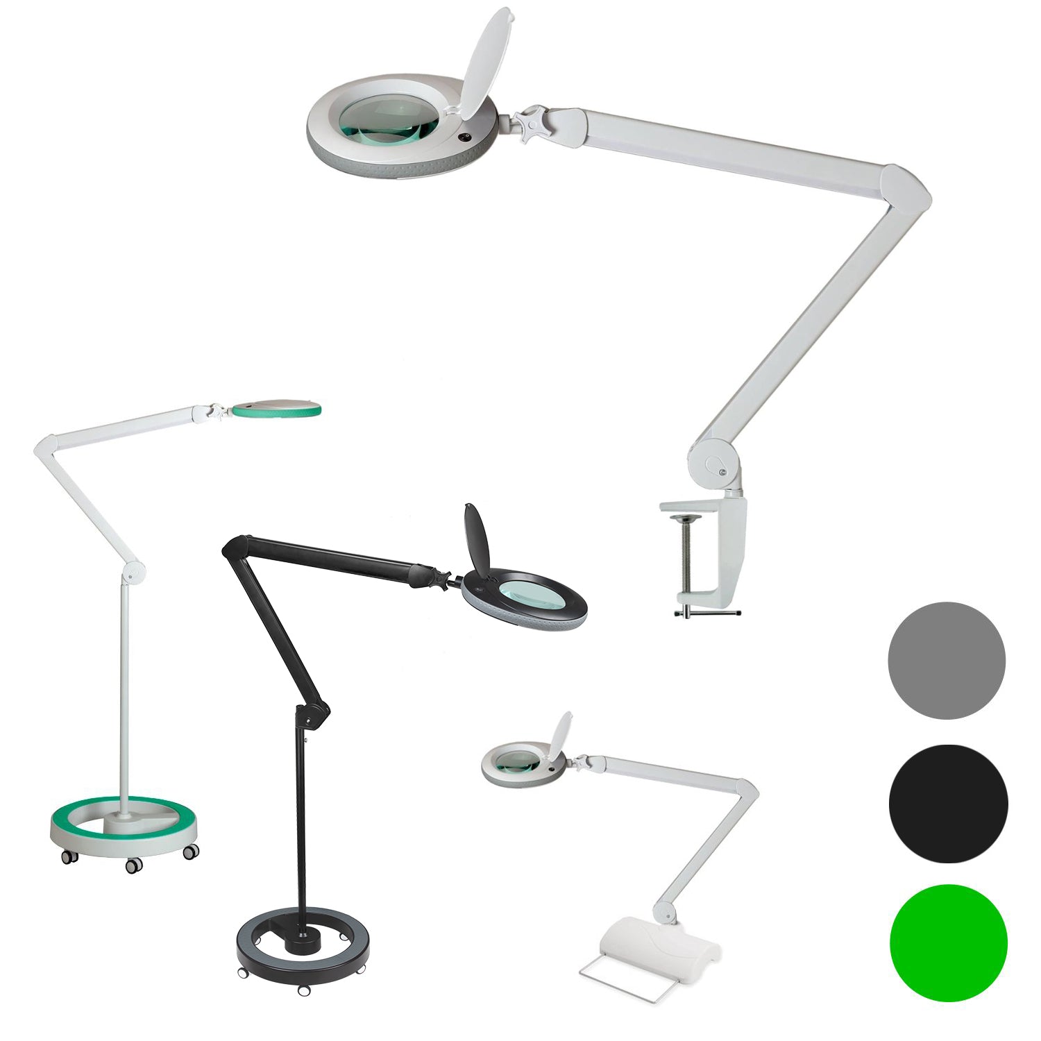 Lampe-loupe Lumeno 721X avec 60 LED et protection en caoutchouc colorée, vue d'ensemble