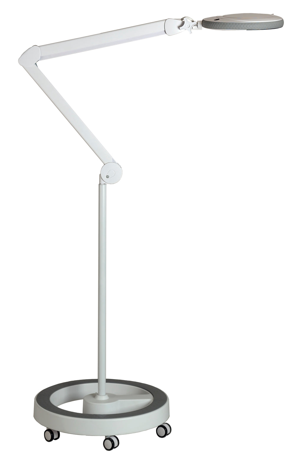 Lampe-loupe Lumeno 721X sur statif roulant à roulettes, vue d'ensemble