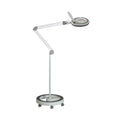 Lampe-loupe Lumeno 821X en gris en set avec statif roulant