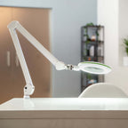 Lampe-loupe Lumeno Lambda M avec pince de table, vue latérale