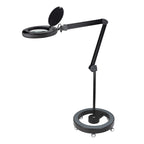 Lampe-loupe LED Lumeno 851X avec statif roulant mobile - positionnement flexible pour la cosmétique, la manucure et les soins des pieds, avec lumière LED à 5 niveaux de variation