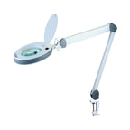 Lampe-loupe LED Lumeno 851X avec bras pivotant flexible en gris - lampe grossissante de précision avec lentille en verre de 152 mm d'une clarté cristalline et lumière variable